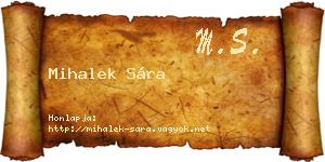 Mihalek Sára névjegykártya